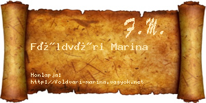 Földvári Marina névjegykártya